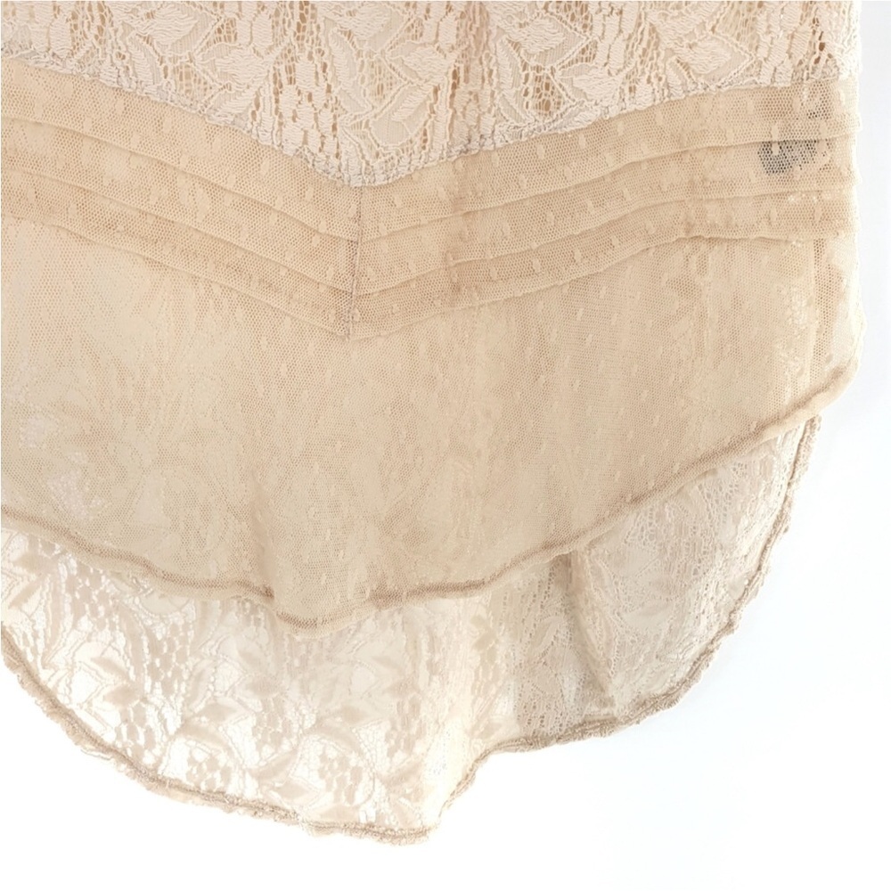 Free People Maisie Lace Tunic Top Cream Boho Festival Sheer Layering Size S - Picture 6 of 11